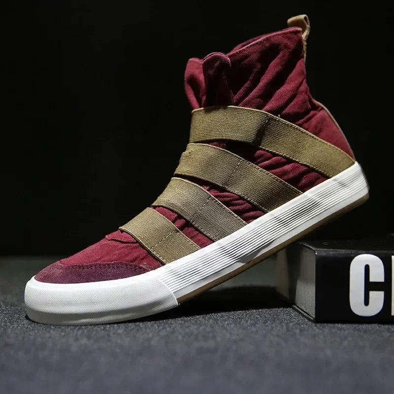 New 2025 High Top Men Shoes Flats Slip On Casual Shoes Male Canvas Shoes Plimsolls Espadrilles Man Trainers Zapatillas Hombre