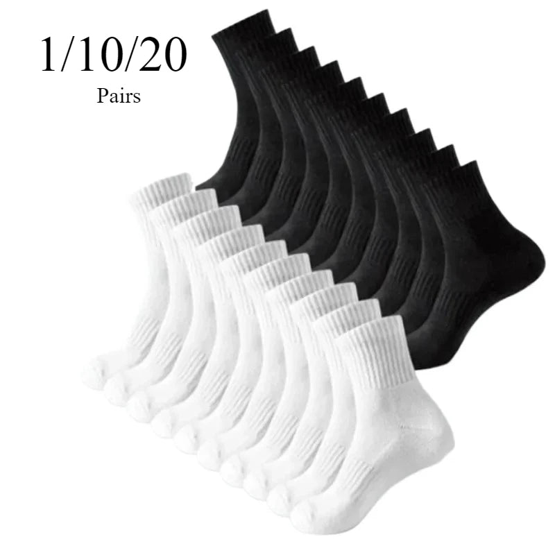 1/10/20 Pairs Neutral men female Round Neck Socks Spring Summer Sweat Absorbing Breathable Soft Comfortable Couple Sports Socks