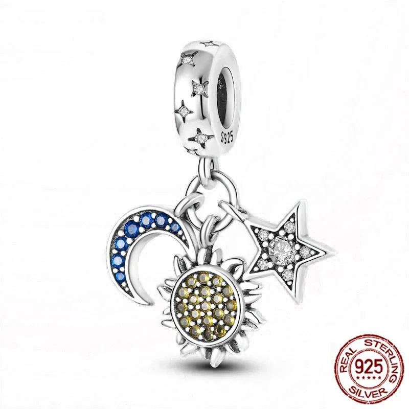2024 New 925 Sterling Silver Bead Golden Heart-Shaped Lock Birthday Candle Charm Fit Bracelet DIY Women Jewelry