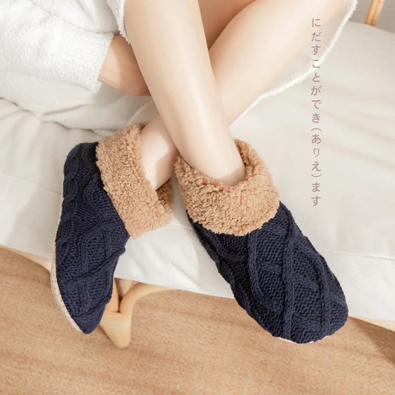 2025 New Thermal Fluffy Non-Slip Slipper Socks Winter Warm Men Women Short Cotton Thickened Fleece Home Sleeping Fuzzy Socks