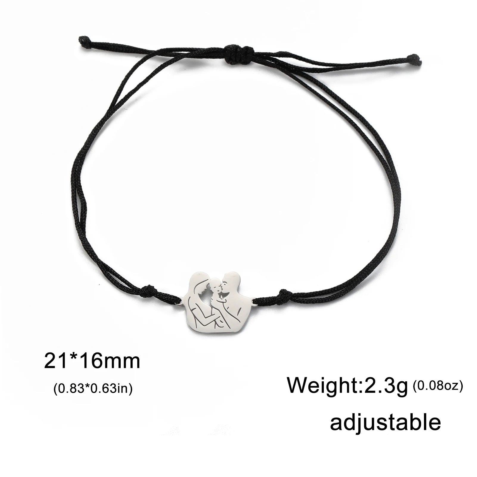 Skyrim Fashion Baby Mom Rope Bracelet Love Family Stainless Steel Charm Bracelets Pulsera Jewelry for Women Mother's Day Gift