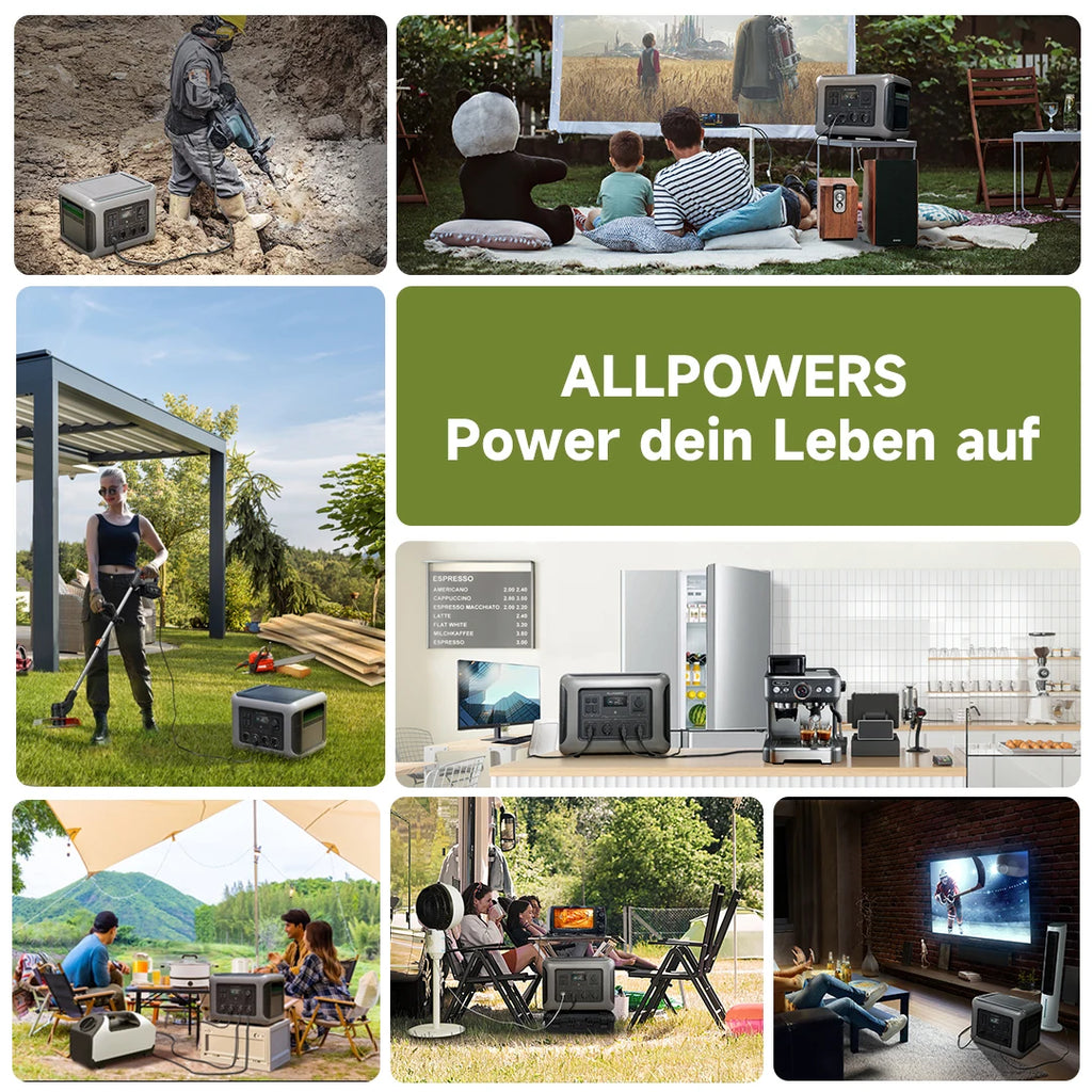 ALLPOWERS 2016Wh LiFePO4 R2500 Portable Power Station 2500W (4600W Surge)AC Outlets Outdoor Generator for Home Backup RV Camping
