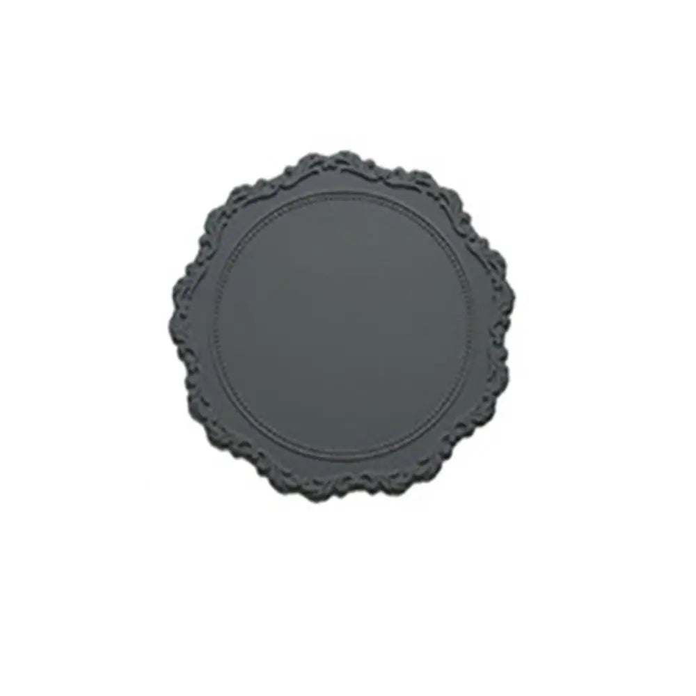 2pcs Lace Round Tableware Pad Silicone Coaster Cup Mat Non-slip Placemat