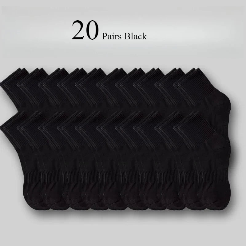 1/10/20 Pairs Neutral men female Round Neck Socks Spring Summer Sweat Absorbing Breathable Soft Comfortable Couple Sports Socks