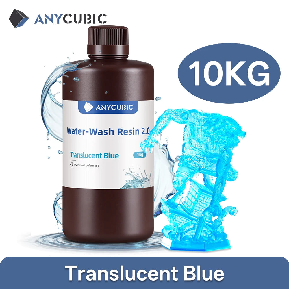ANYCUBIC 10KG Water-Wash Resin For LCD 3D Printer High Precision Low Odor Low Viscosity 3D Printing Standard Photopolymer
