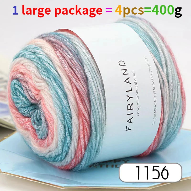 1pc 100g Gradient Rainbow Yarn, Suitable for DIY Crochet and Knitted Warm Sweaters, Scarves, Hats, Shawls, Etc