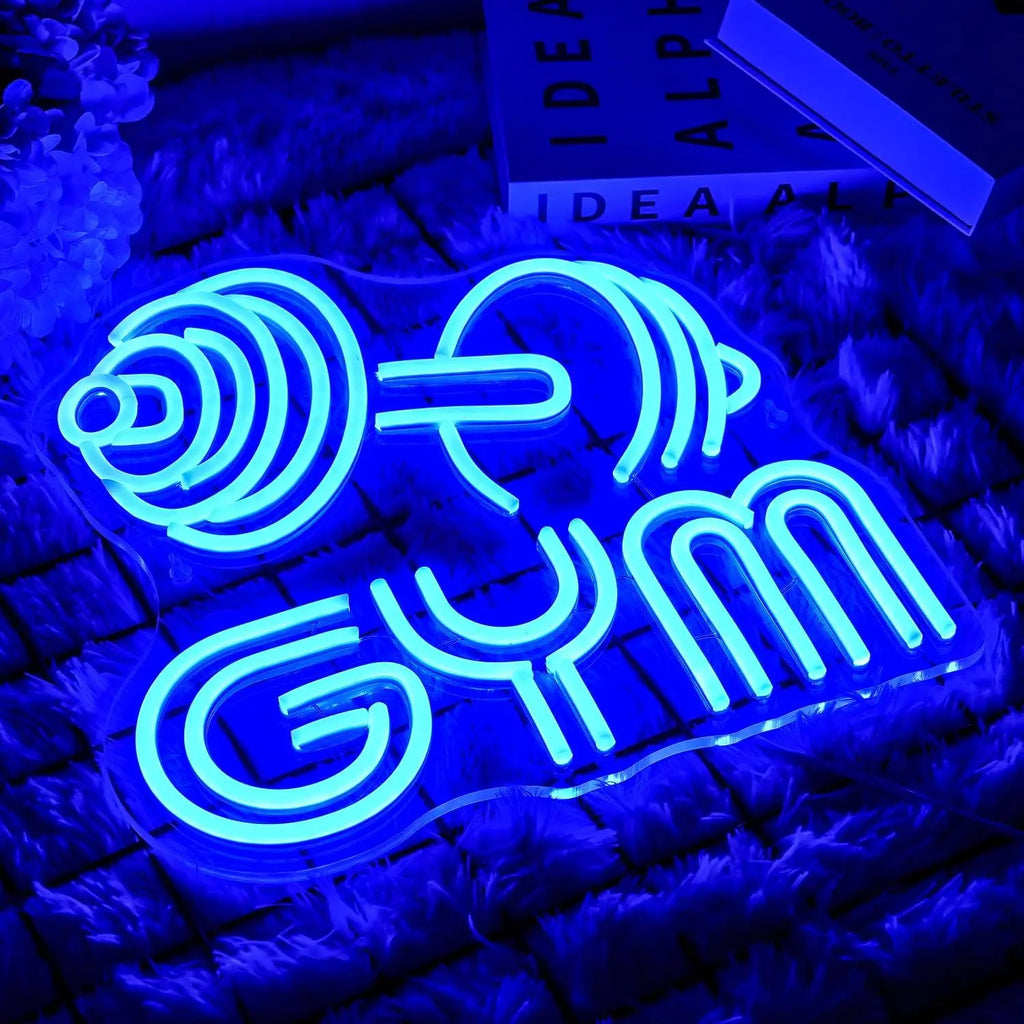 Dumbbell Neon Sign Custom Barbell Gym Neon Signs Gym Letter Neon Light for Sports Room, Decor Club,Party Bar Fitness Club Decor