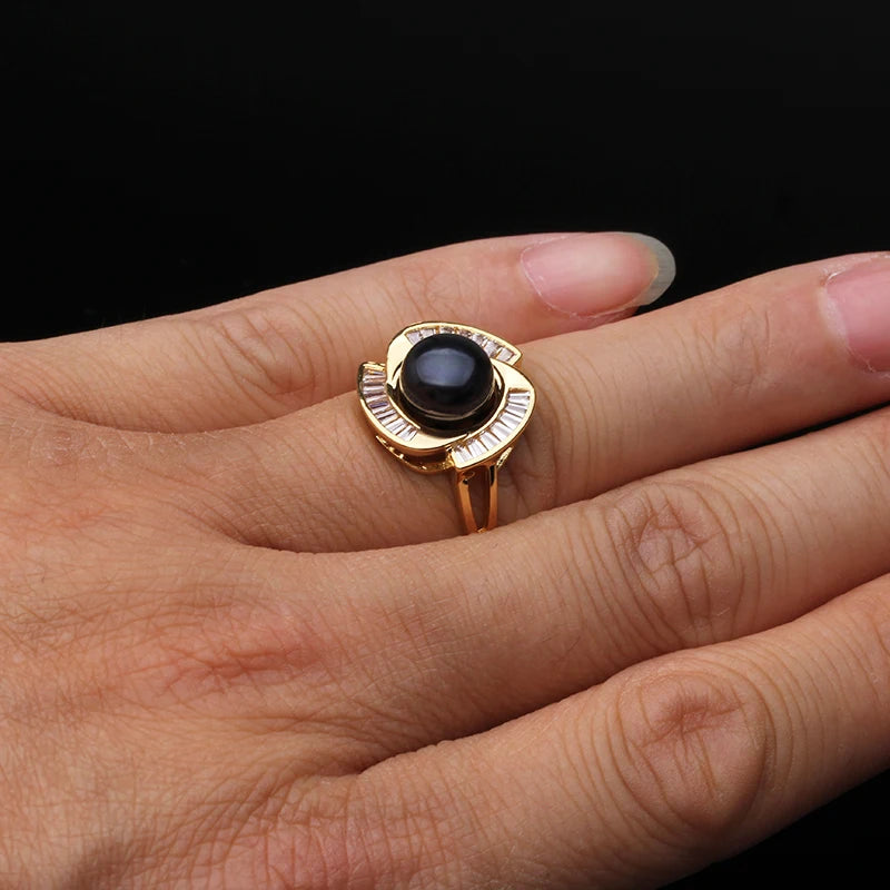 2023 Freshwater Pearl Rings For Women,Wedding Natural Pearl Ring Adjustable Mother Gift White