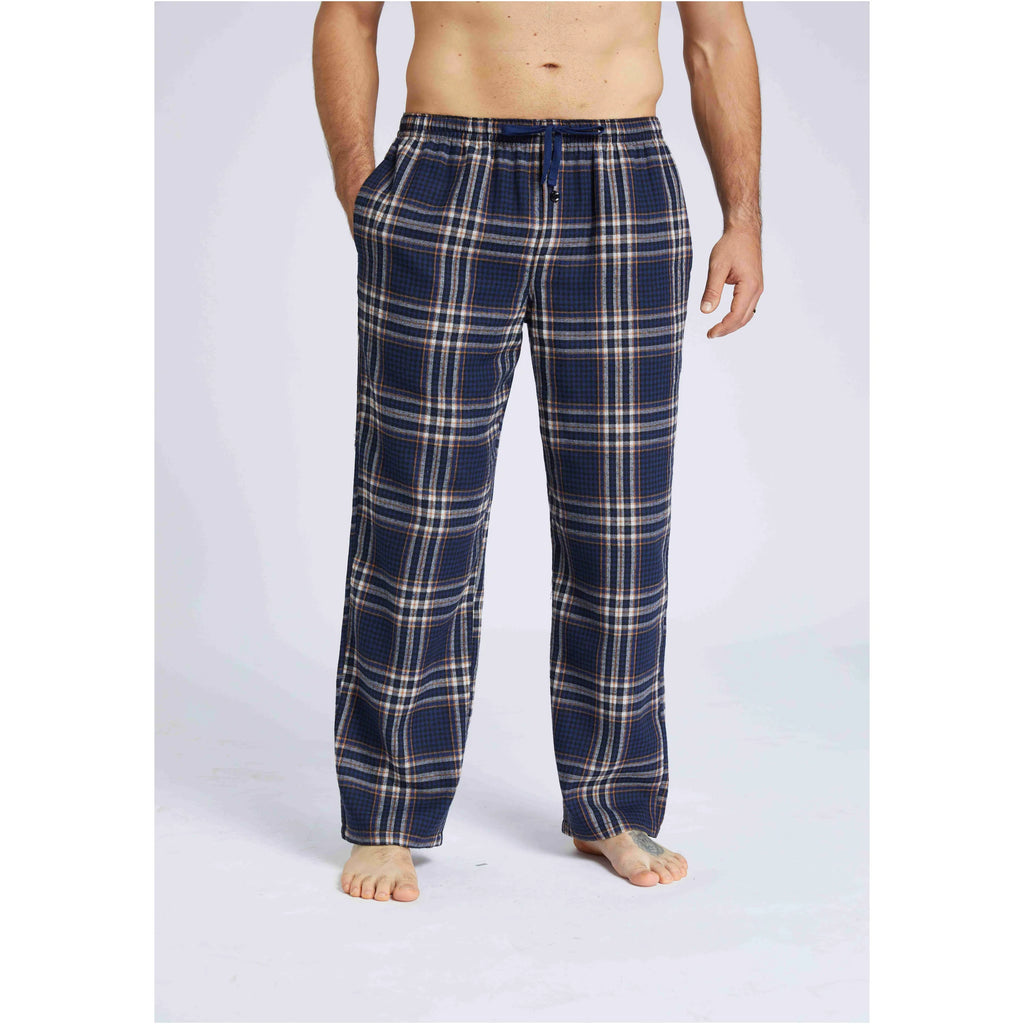 JupiterSecret 3pcs Men's Pajama Pants Autumn/Winter Flannel Cotton Plaid Sleep & Lounge PJ Bottoms with Pockets and Button Fly