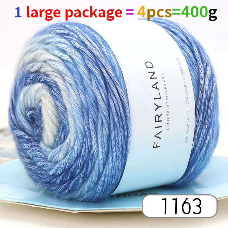 1pc 100g Gradient Rainbow Yarn, Suitable for DIY Crochet and Knitted Warm Sweaters, Scarves, Hats, Shawls, Etc