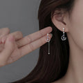 New Trendy Green Zircon Butterfly Earrings for Women Light Luxury Sweet Long Tassel Earrings Aesthetics Wedding Party Jewelry
